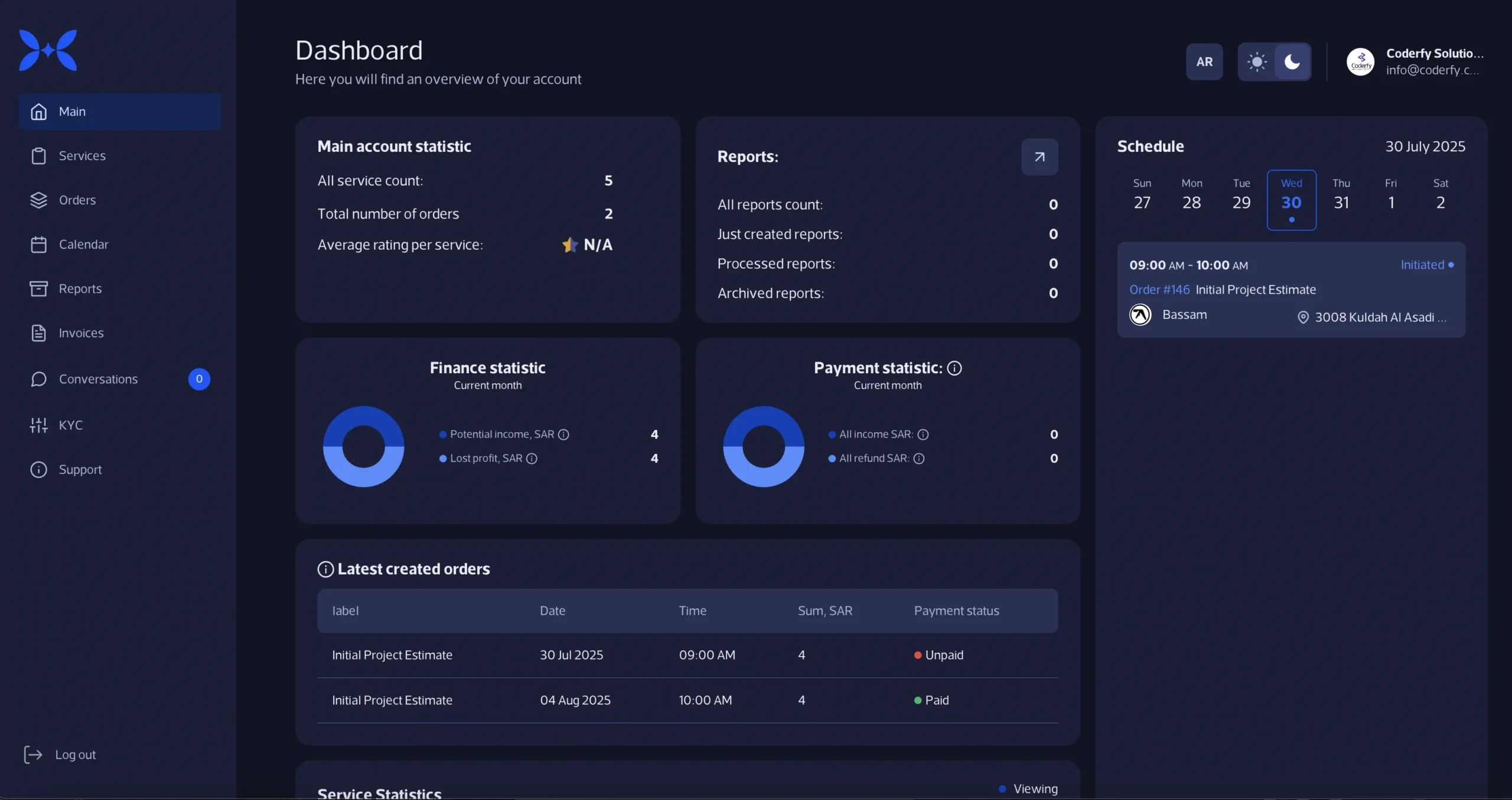 Mobile Marketplace App Dashboard
