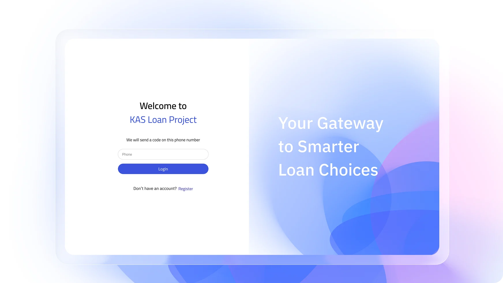 loan originating system main screen
